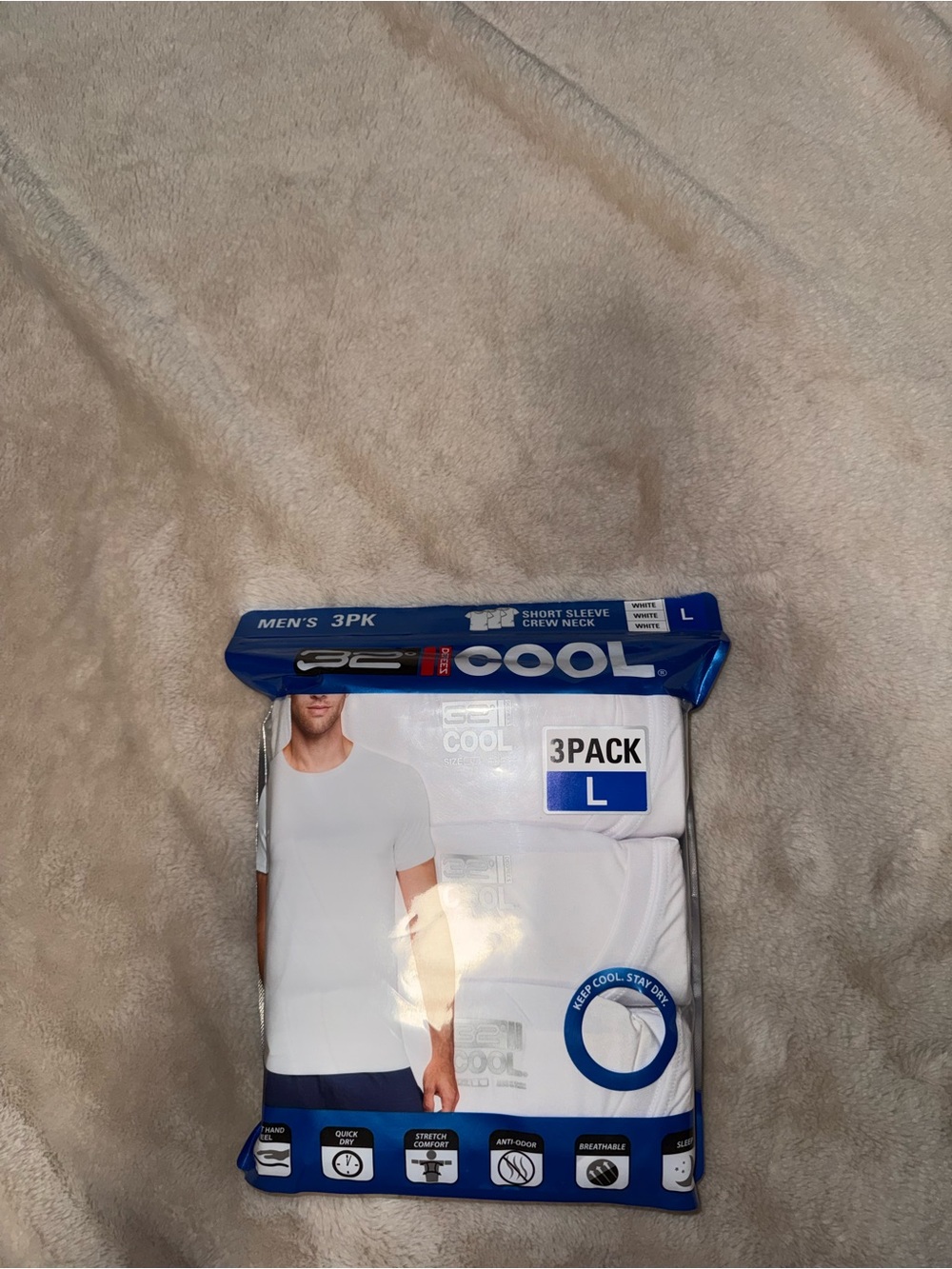 32 Degrees Men's White Crew Neck 3-Pack - L